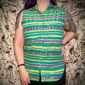 Vintage 90s Sleeveless Buttondown